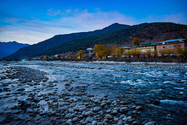 river flowing in paro bhutan